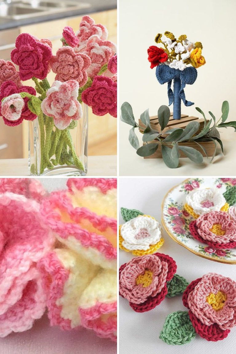 12 Crochet Flower Bouquet Free Patterns