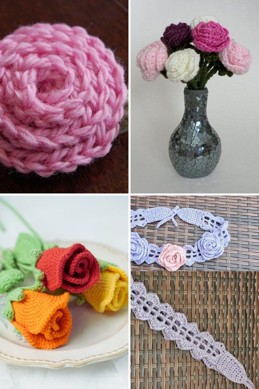 13 Crochet Rose Free Patterns