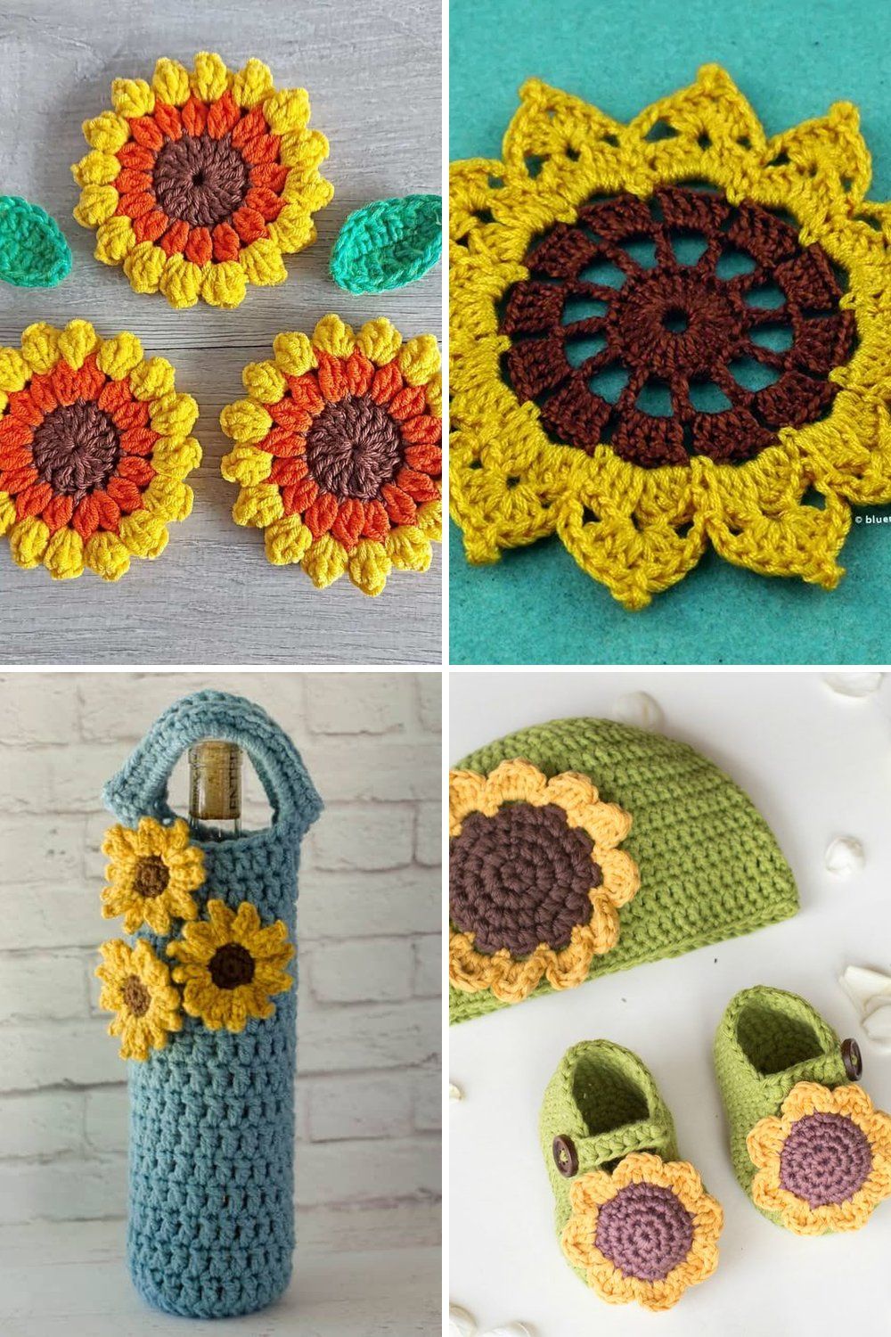 14 Crochet Sunflower Free Patterns