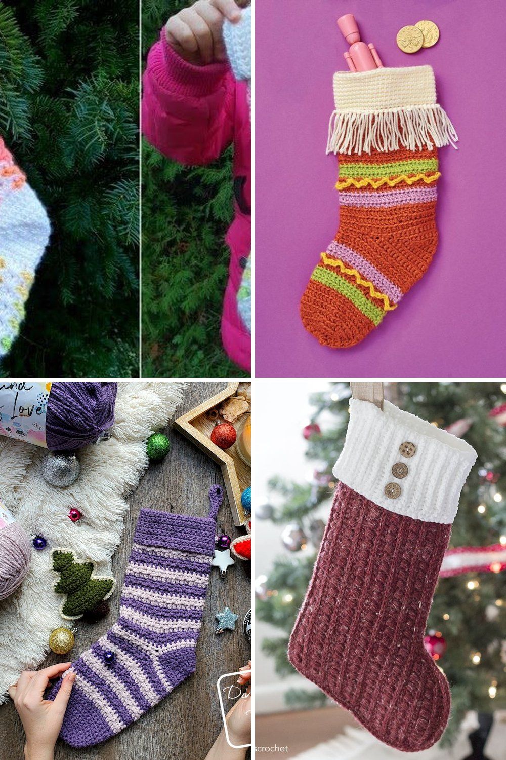 13 Crochet Christmas Stocking Free Patterns