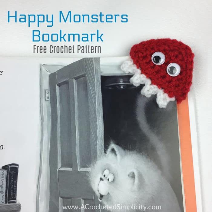 Happy Monster Bookmark free crochet pattern by A Crocheted Simplicity