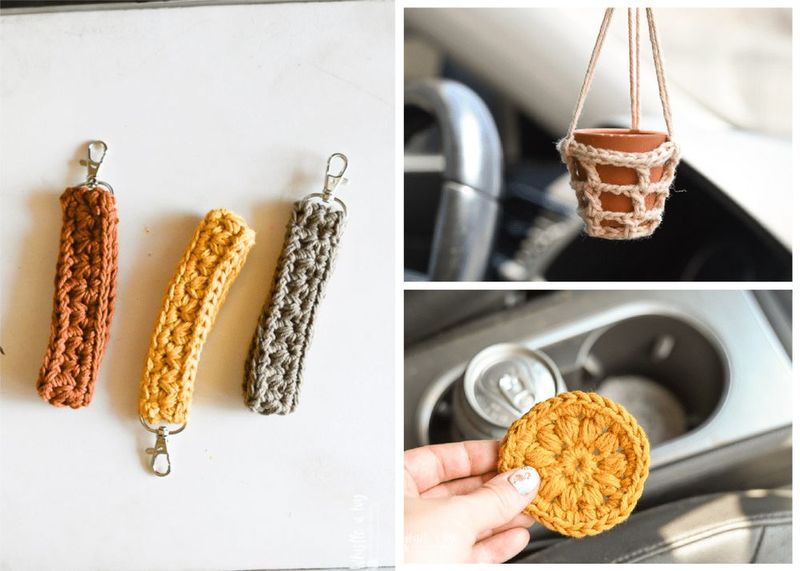 Hanging Crochet Oil Diffuser Air Freshener free crochet pattern by Whistle and Ivy