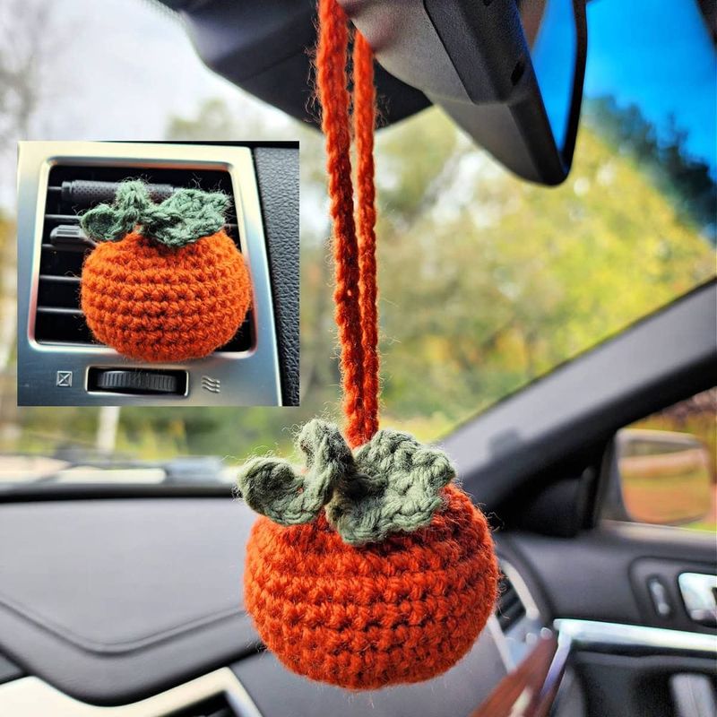 Pumpkin Crochet Vent Clip Air Freshener free crochet pattern by Jennifer Renaud