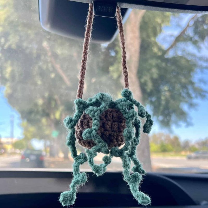 Crochet Hanging Plant Car Accessory free crochet pattern by Viv