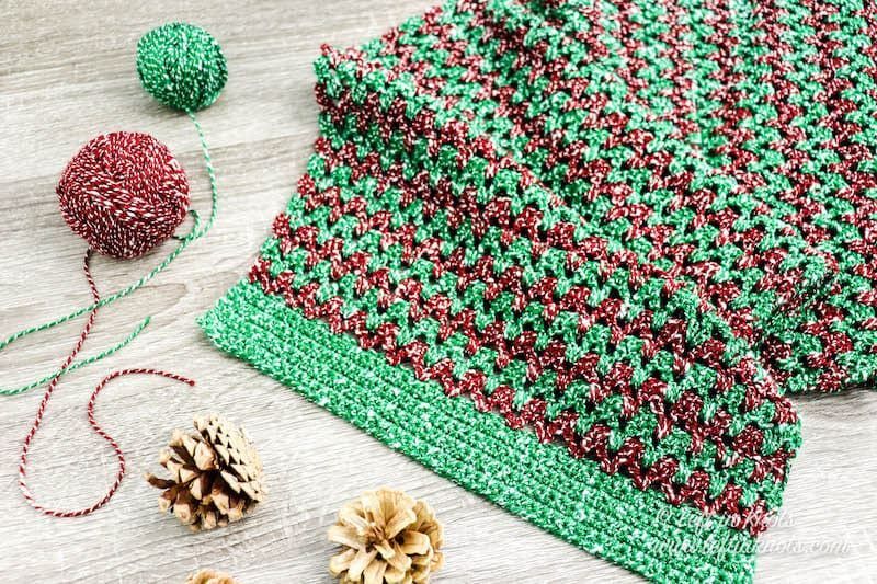 Christmas Table Runner (Left in Knots) free crochet pattern by Left in Knots