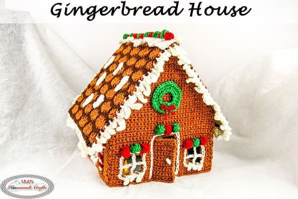 Crochet Gingerbread House free crochet pattern by Nicole Riley