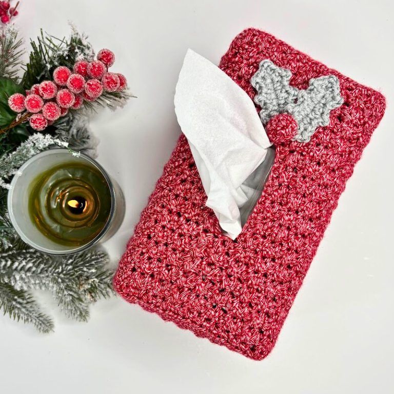 Merry Christmas Tissue Box Cover free crochet pattern by Assia Colozzo