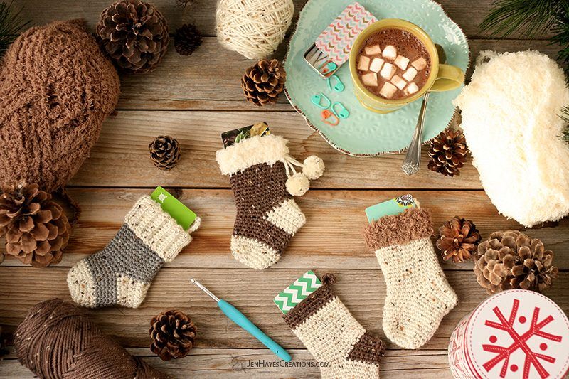 Gift Card Stockings free crochet pattern by Jen Hayes Creations