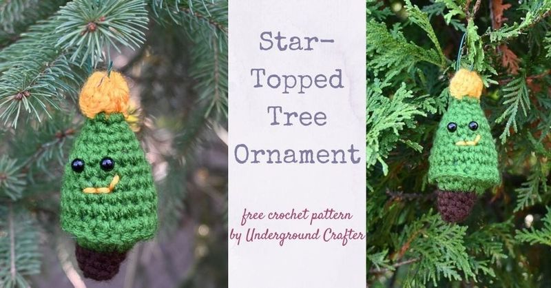Star-Topped Tree Ornament free crochet pattern by Underground Crafter