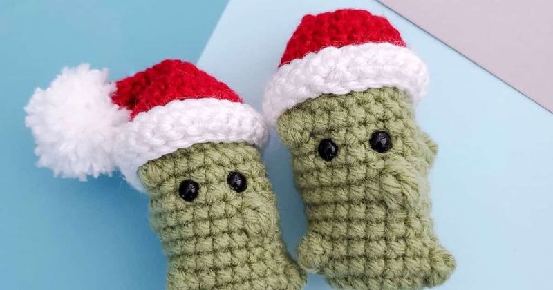 Christmas Pickle Ornament free crochet pattern by Once Upon a Cheerio