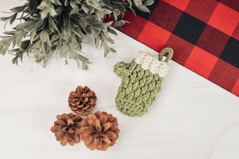 Mini Country Cottage Mitten free crochet pattern by The Turtle Trunk