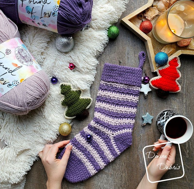 Alix Stocking free crochet pattern by Divine Debris