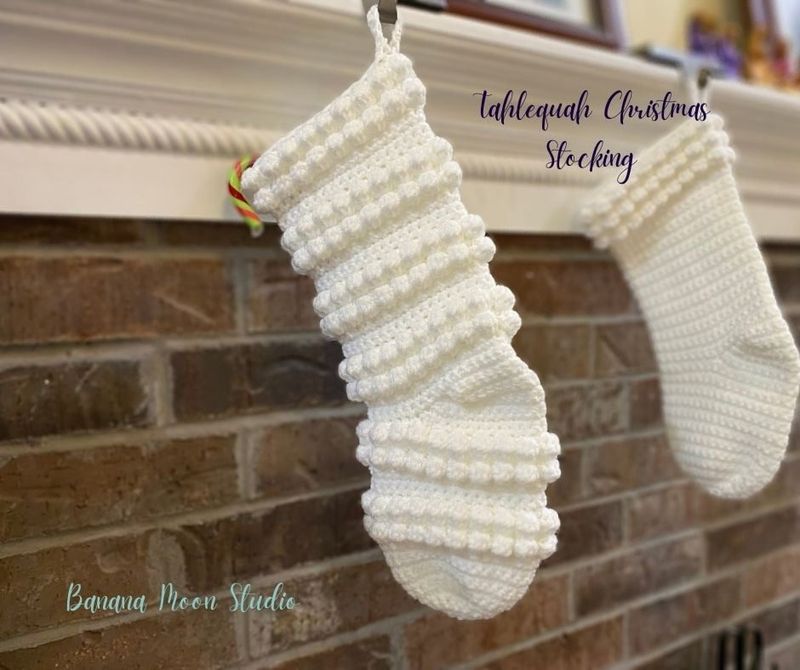 Bobble Crochet Christmas Stocking free crochet pattern by April Garwood