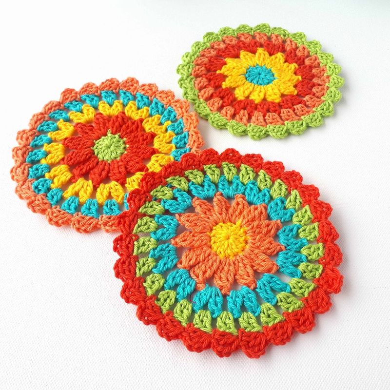 Zesty Citrus Coasters free crochet pattern by Carmen