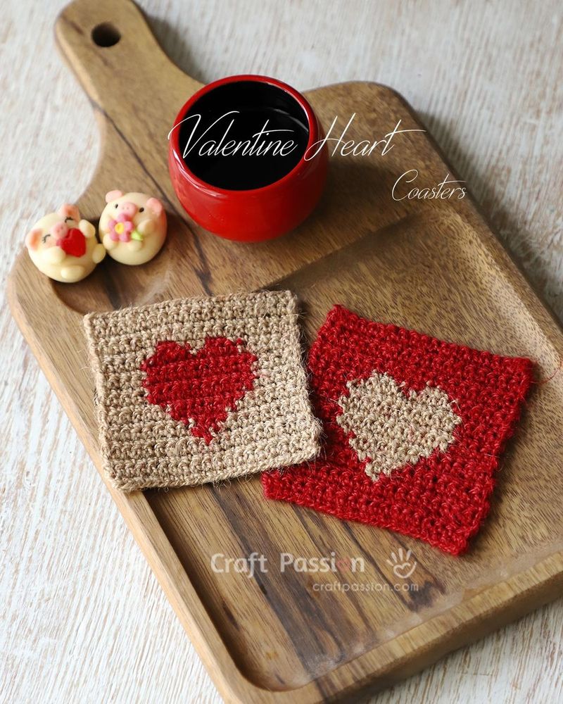 Heart Coaster free crochet pattern by Joanne Loh
