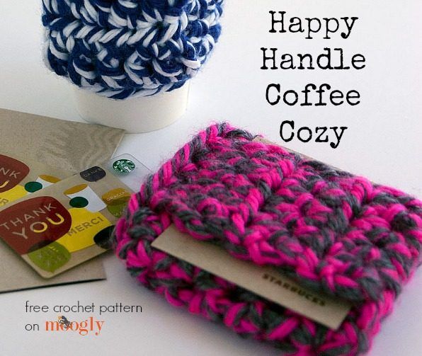 Happy Handle Coffee Cozy free crochet pattern by Tamara Kelly