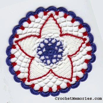 Petite Independence Day Doily free crochet pattern by Cylinda Mathews