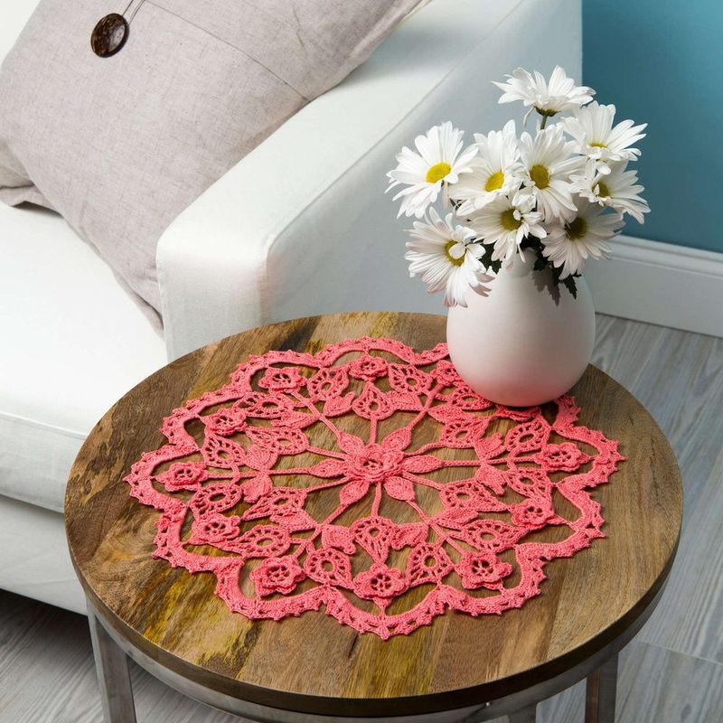 Exquisite Flower Doily free crochet pattern by Aunt Lydia's