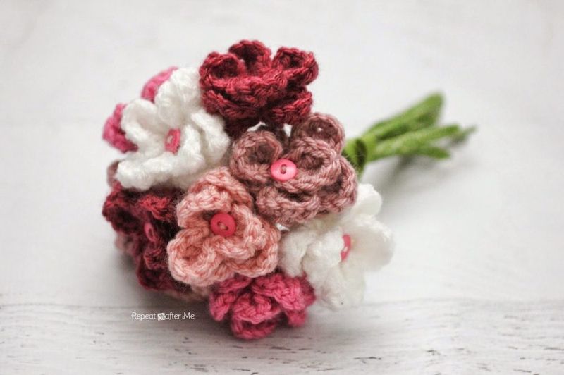 Crochet Flower Bouquet free crochet pattern by Repeat Crafter Me