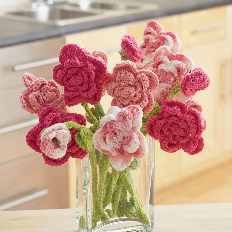 Lily Sugar'n Cream Rose Bouquet free crochet pattern by Lily Sugar'n Cream