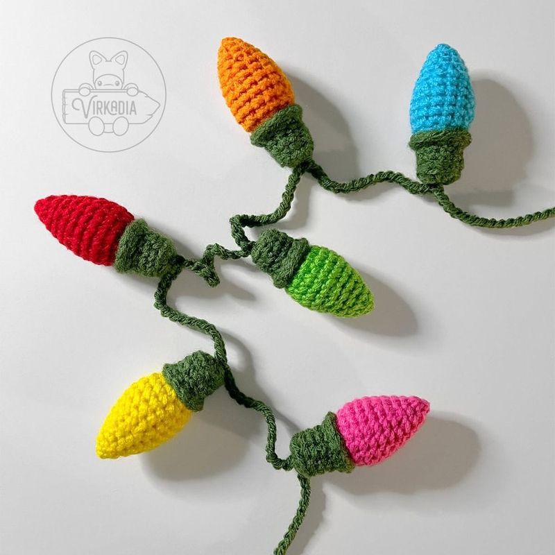 Crochet Christmas Lights Garland free crochet pattern by Joey Diehl