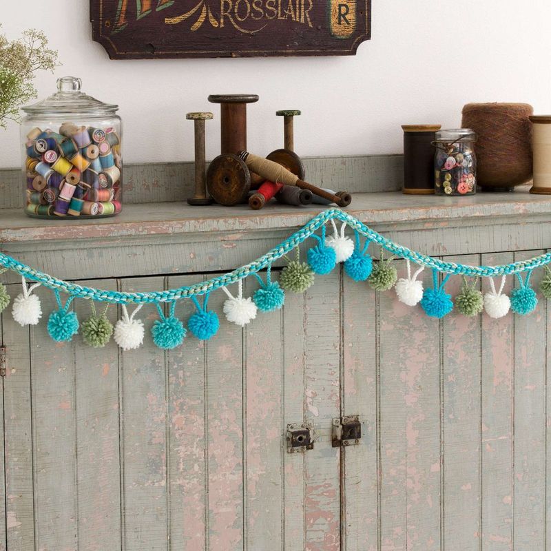 Red Heart Pompom Garland free crochet pattern by Red Heart