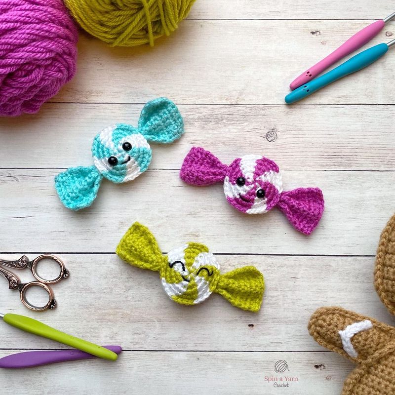 Candy Ornament free crochet pattern by Jillian Hewitt