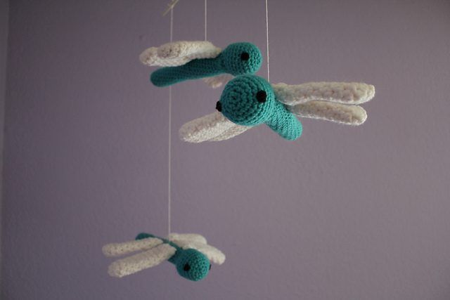 Dragonfly Mobile free crochet pattern by Emily Forrest