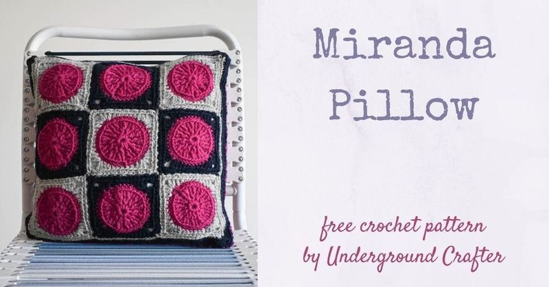 Miranda Granny Square Pillow free crochet pattern by Marie Segares