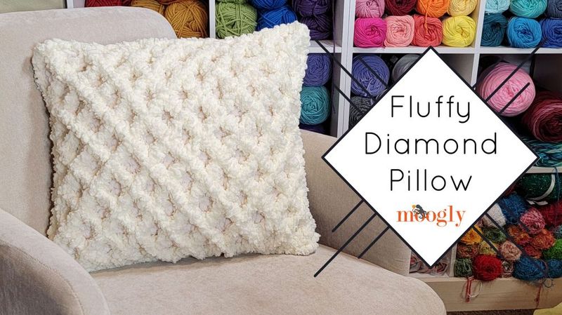 Fluffy Diamond Pillow free crochet pattern by Tamara Kelly