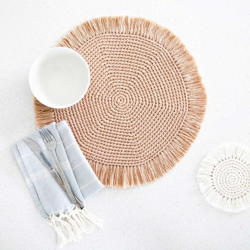 Easy Crochet Placemats with Fringe free crochet pattern by Grace