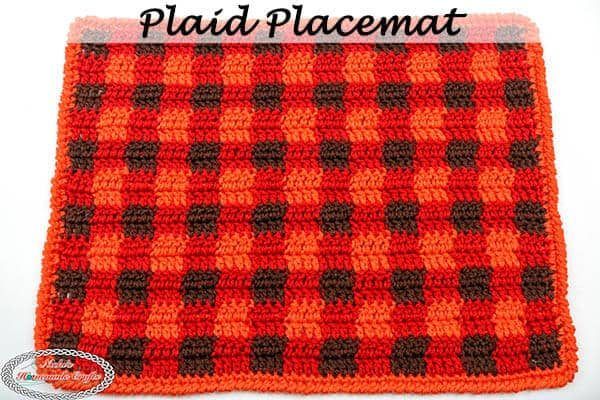 Plaid Placemat free crochet pattern by Nicole Riley