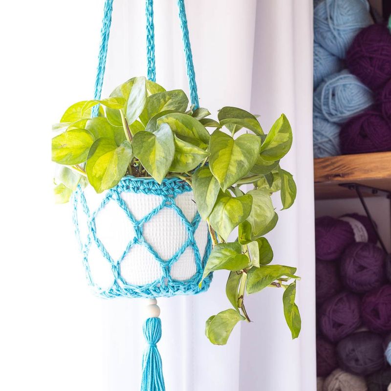 Big Bohemian Hanging Planter free crochet pattern by Alex