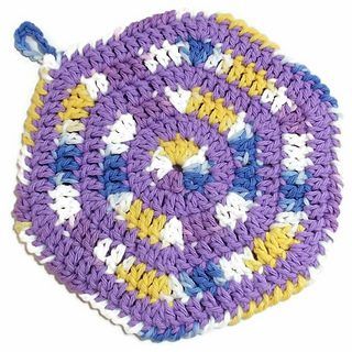 Hexagon Potholder free crochet pattern by Julie Oparka