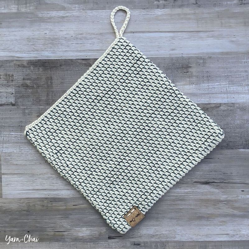 Mosaic Potholder free crochet pattern by Yarn + Chai