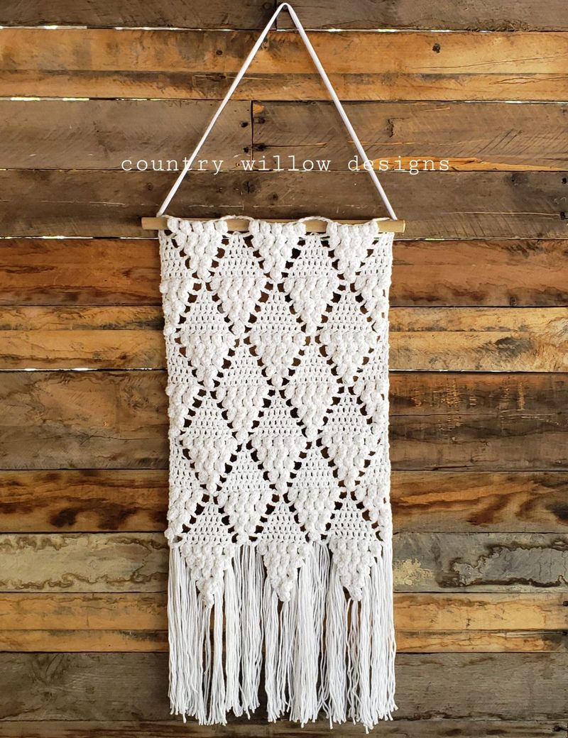 Popcorn Wall Hanging free crochet pattern by SheriAnn