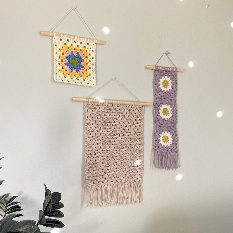 3 Crochet Wall Hanging Designs free crochet pattern by Heather