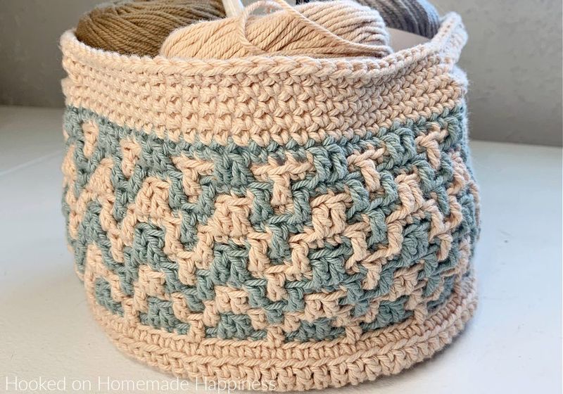 Mosaic Crochet Basket free crochet pattern by Breann