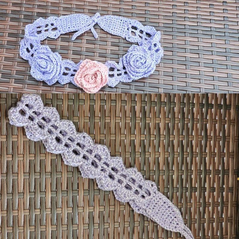 Crochet Rose Headband free crochet pattern by Fosbas Designs