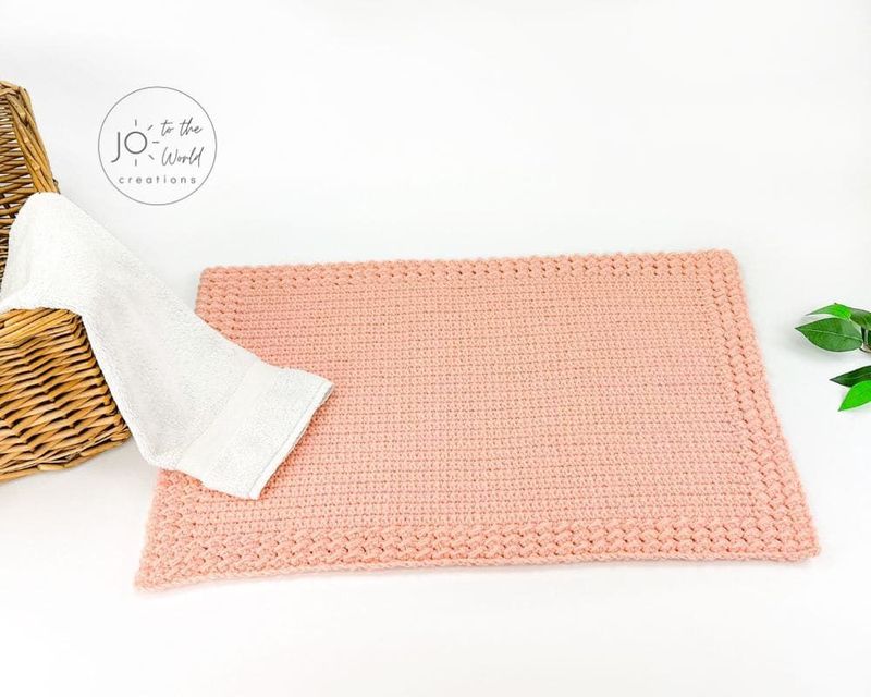 Easy Bath Mat free crochet pattern by Jo