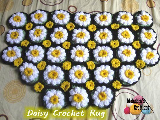 Crochet Daisy Rug free crochet pattern by Candy
