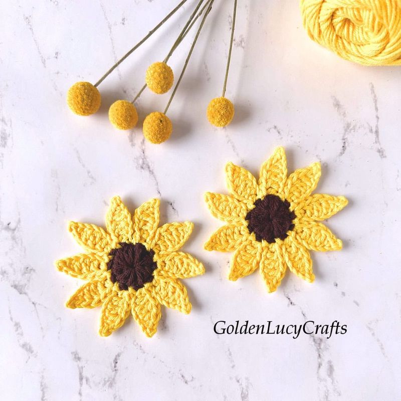Sunflower Applique free crochet pattern by Olena