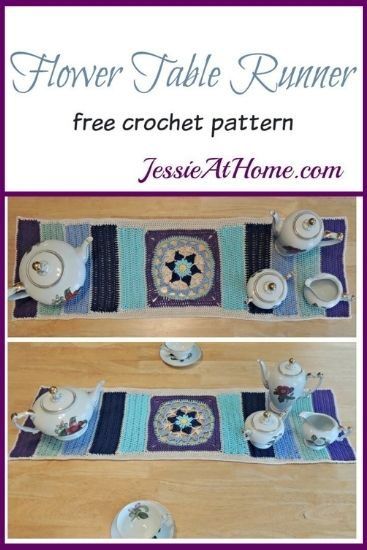 Flower Table Runner free crochet pattern by Jessie Rayot