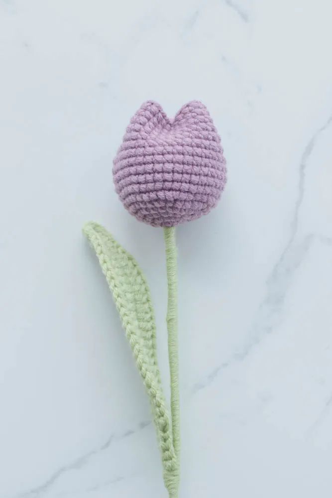 Stuffed Tulip Stem free crochet pattern by Kathwool