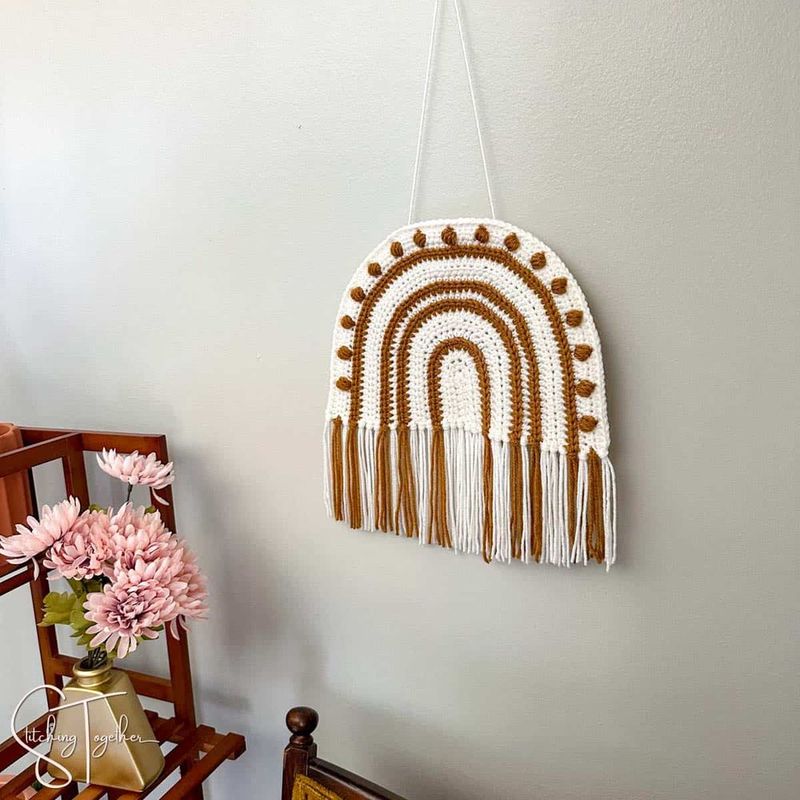 Crochet Rainbow Wall Hanging free crochet pattern by Jessica Underwood