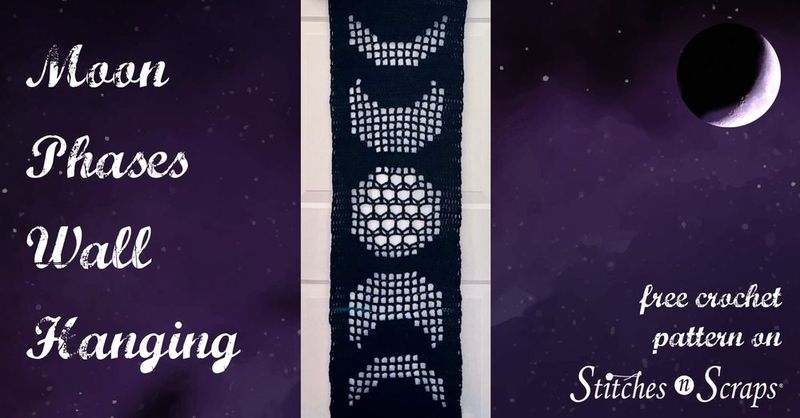 Moon Phases Wall Hanging free crochet pattern by Pia Thadani