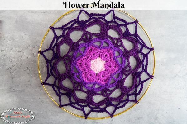 Easy Crochet Mandala with Flower Design free crochet pattern by Nicole Riley